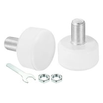 Uxcell Roller Skate Toe Stops with 0.6'' Bolts 82A Rubber Brake Stoppers Block Round, White 1 Pair