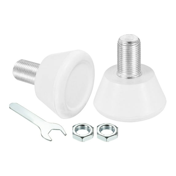 Uxcell Roller Skate Toe Stops with 0.6'' Bolts 82A Rubber Brake Stoppers Block, White 1 Pair