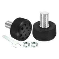 Uxcell Roller Skate Toe Stops with 0.6'' Bolts 82A Rubber Brake Stoppers Block with Holes, Black 1 Pair