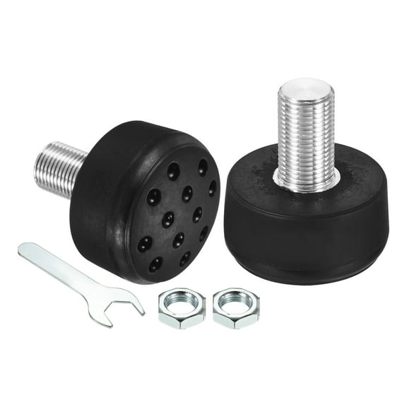 Uxcell Roller Skate Toe Stops with 0.6'' Bolts 82A Rubber Brake Stoppers Block with Holes, Black 1 Pair