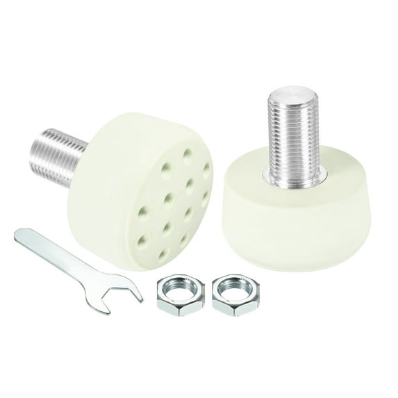 Uxcell Roller Skate Toe Stops with 0.6'' Bolts 82A Rubber Brake Stoppers Block with Holes, Green 1 Pair