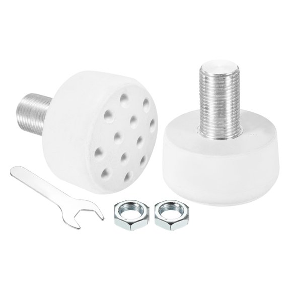 Uxcell Roller Skate Toe Stops with 0.6'' Bolts 82A Rubber Brake Stoppers Block with Holes, White 1 Pair
