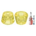 thumbnail image 1 of Uxcell Roller Skate Toe Stops with Screwdriver 82A Rubber Brake Stoppers Block, Clear Yellow 1 Pair, 1 of 5