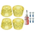 thumbnail image 1 of Uxcell Roller Skate Toe Stops with Screwdriver 82A Rubber Brake Stoppers Block, Clear Yellow 2 Pair, 1 of 5