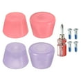 thumbnail image 1 of Uxcell Roller Skate Toe Stops with Screwdriver 82A Rubber Brake Stoppers Block, Pink Purple 2 Pair, 1 of 5