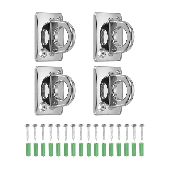 Uxcell Rope Stanchion Wall Plate Hook Large Loop Wall Plate Hanging Circle Hook Metal Post Queue Line Barrier Hooks 4