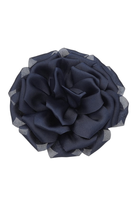 Rose Flower Brooches and Pins, 4.3 in Flower Lapel Pins, Large Rose Floral Brooches for Women Wedding Party Dance Dress Suit Clothes Accessories Jewelry Gifts (Style 1 Navy Blue)