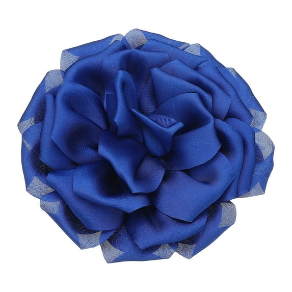 Uxcell Rose Flower Brooches and Pins, 4.3 in Flower Lapel Pins, Large Rose Floral Brooches for Women Wedding Party Dance Dress Suit Clothes Accessories Jewelry Gifts (Style 1 Sea Blue)