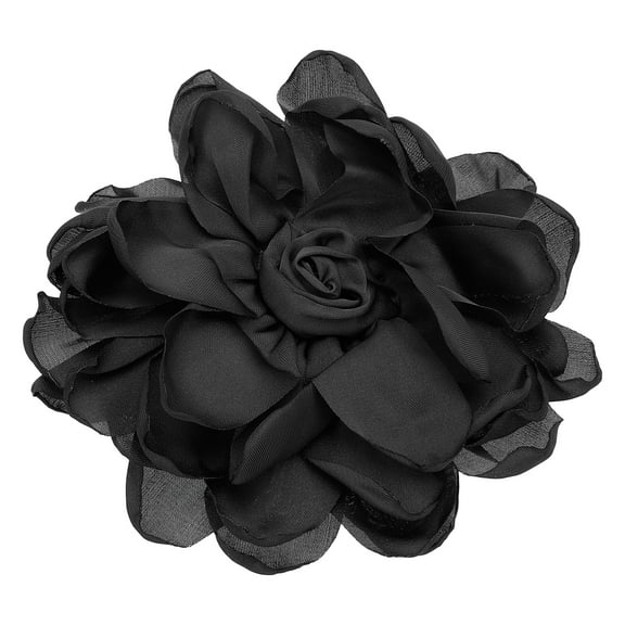 Uxcell Rose Flower Hair Clips, Fabric Brooch Pins for Women Wedding Party Dance Dress Clothes Accessories, Black