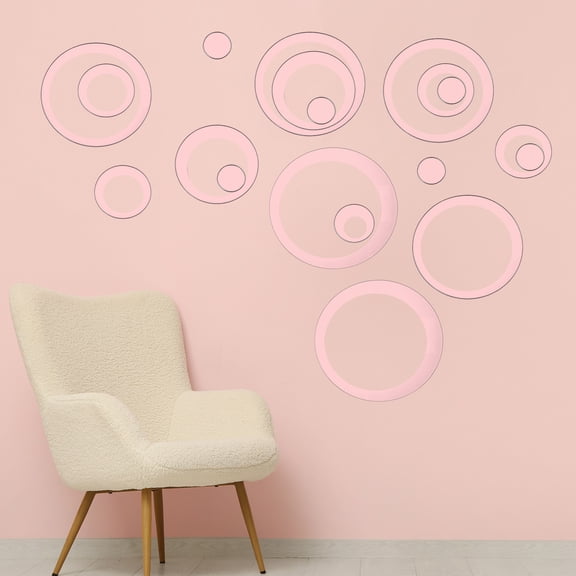 Uxcell Rose Gold Circle Wall Mirror Stickers for Wall, Home, Mirrors Decals