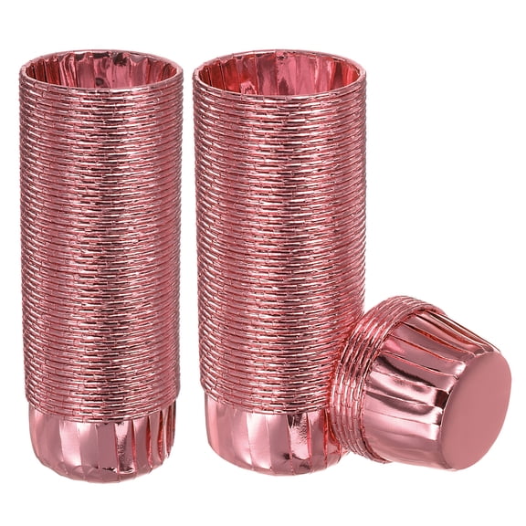 Uxcell Rose Gold Cupcake Cups, Aluminum Foil Standard Cupcake Liners 100 Pack