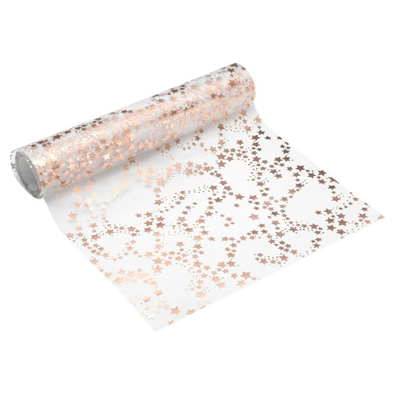 Uxcell Rose Gold Table Runner Roll, 11" x 30 Feet Sequin Foil Metallic Mesh Decoration