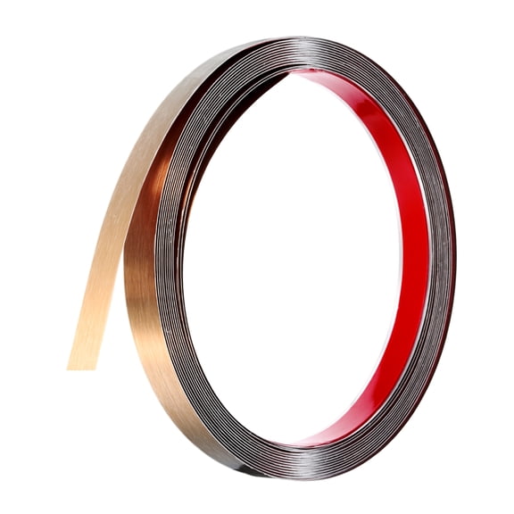 Uxcell Rose Gold Trim Peel and Stick, Self Adhesive Mirror Trim Border 13ft x 0.6" for Mirror Frame Wall Cabinet Tile Edge Molding