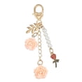 thumbnail image 1 of Uxcell Rose Keychain Pendant, Rose Flower Purse Charm for Handbags Floral Keyring with Chain Tassel for Women Girls Tote Bags Pink, 1 of 7