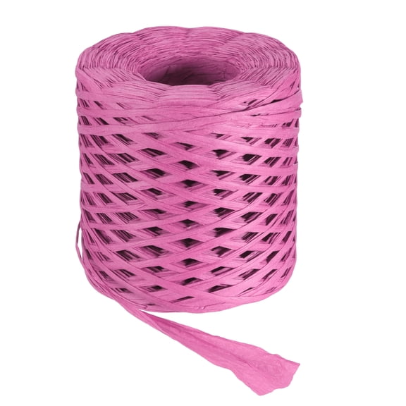 Uxcell Rose Red Raffia Ribbon, 219 Yard Natural Raffia Paper String 4mm Wide Packing Paper Twine Rope for Gift Wrapping DIY Crafts Crocheting Knitting Holiday Decoration