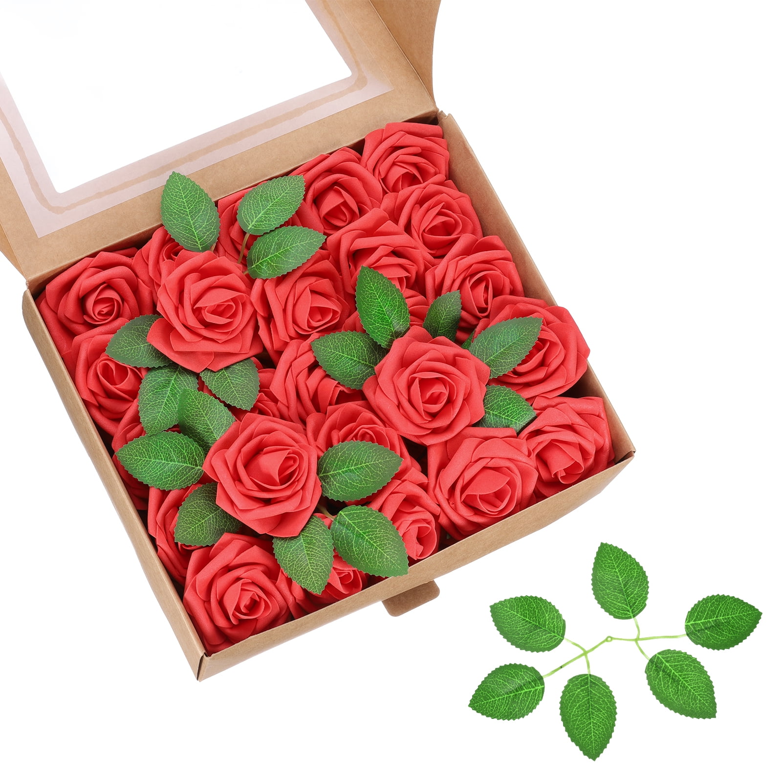 Uxcell Roses Artificial Flowers, 50 Pcs Real Looking Foam Fake Flowers ...