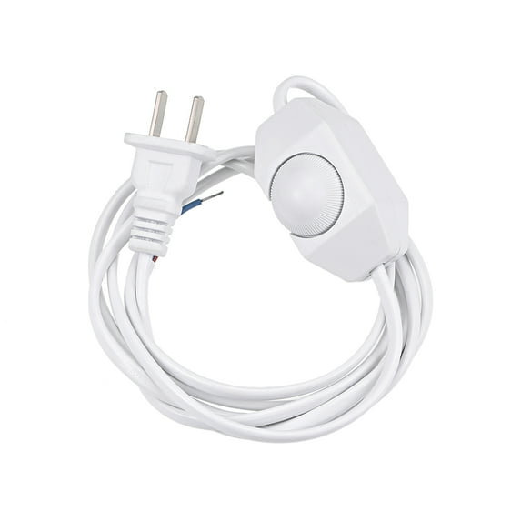 Uxcell Rotary Cord Switch, AC 250V Slide Control Lamp Dimmer 100-Watt with 6-Feet Power Cord Type A Plug White