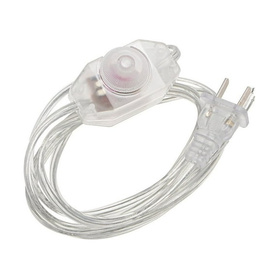Uxcell Rotary Cord Switch AC 250V Slide Control Lamp Dimmer 100W with 5.6ft Power Cord Type A Plug Clear White 1pcs