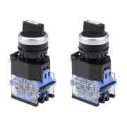 Uxcell Rotary Selector Switch 3 Positions 1NO1NC Momentary AC 600V 10A 22mm 7/8" Panel Mount 2pcs