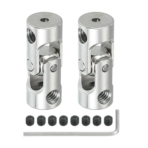 Uxcell Rotatable Universal Steering Shaft 2mm to 2mm Inner Dia U Joint Shaft Coupling U Joints Coupler Connector 2 Pcs