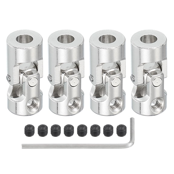Uxcell Rotatable Universal Steering Shaft 5mm to 5mm Inner Dia U Joint Shaft Coupling U Joints Coupler Connector 4 Pcs