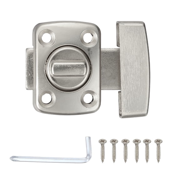 Uxcell Rotate Bolt Latch, 1.6" Zinc Alloy Safety Double Sided Rotate Gate, Silver