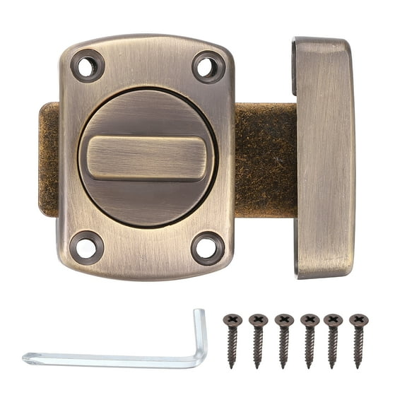 Uxcell Rotate Bolt Latch, 2.2" Zinc Alloy Safety Double Sided Rotate Gate, Brown