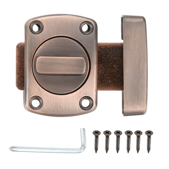 Uxcell Rotate Bolt Latch, 2.2" Zinc Alloy Safety Double Sided Rotate Gate, Dark Brown