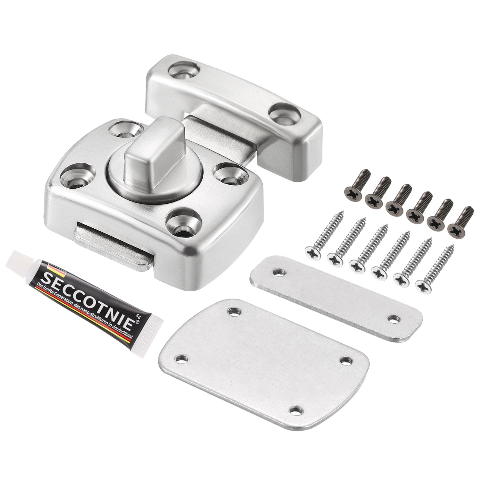 Uxcell Rotate Bolt Latch, Door Lock Gate Latches Nail-free, 1.7x1.2 ...