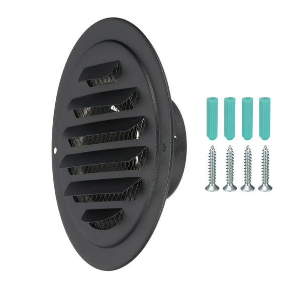 Uxcell Round Air Vents Cover 304 Stainless Steel Louver Grille, for Ceiling Mount Black 3 Inch