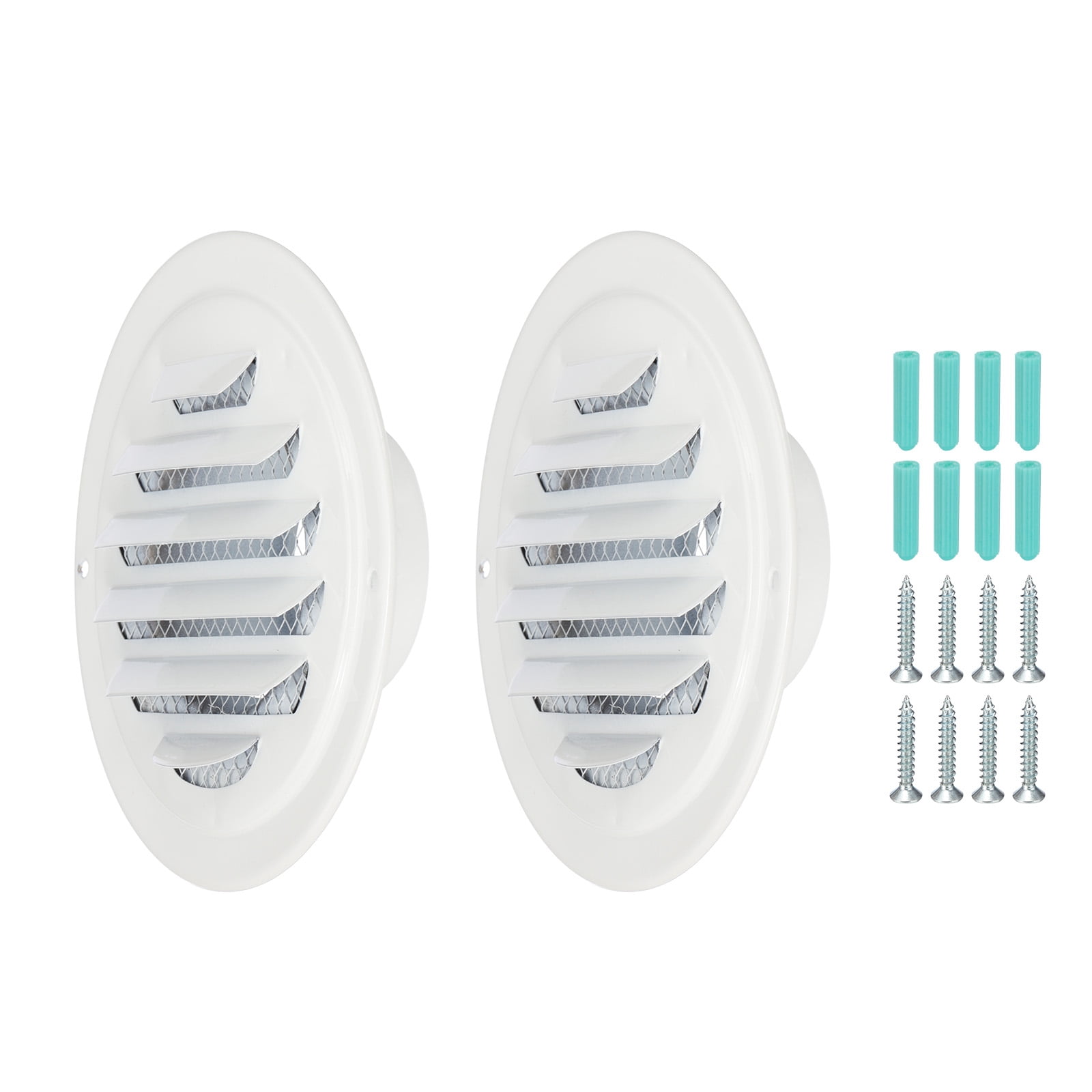 Uxcell Round Air Vents Cover 304 Stainless Steel Louver Grille for Ceiling Mount White 3 Inch