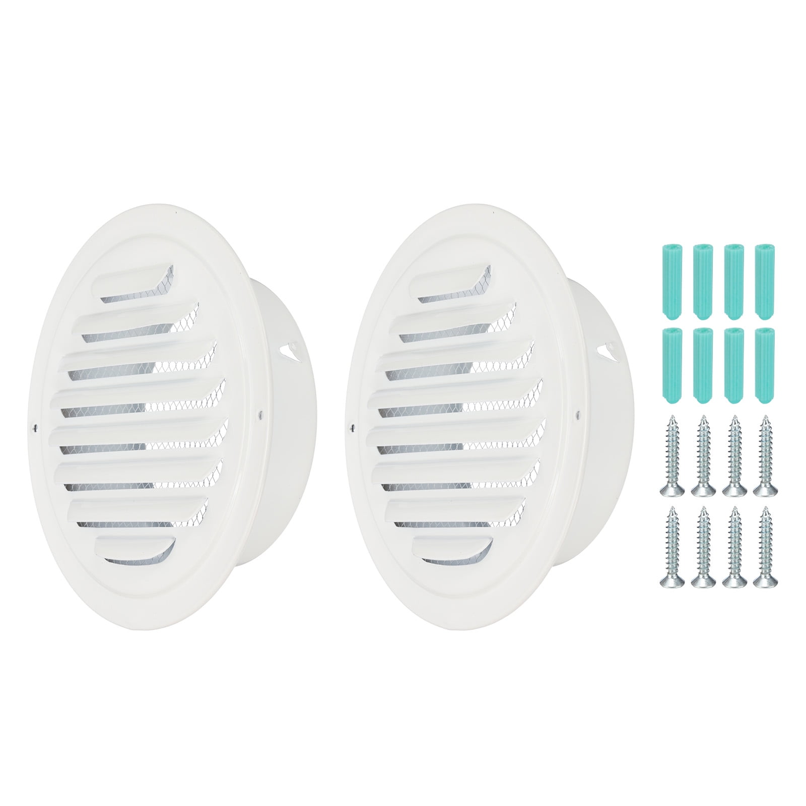 Uxcell Round Air Vents Cover 304 Stainless Steel Louver Grille for Ceiling Mount White 6 Inch
