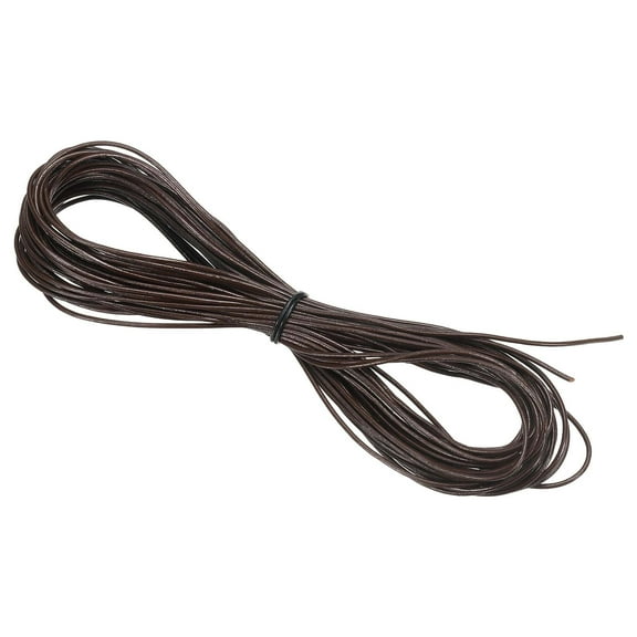 Uxcell Round Braided Leather Cord, 1mm Round Braided Leather Cord Rope for Crafts Jewelry Making, Dark Brown(10 Yards)