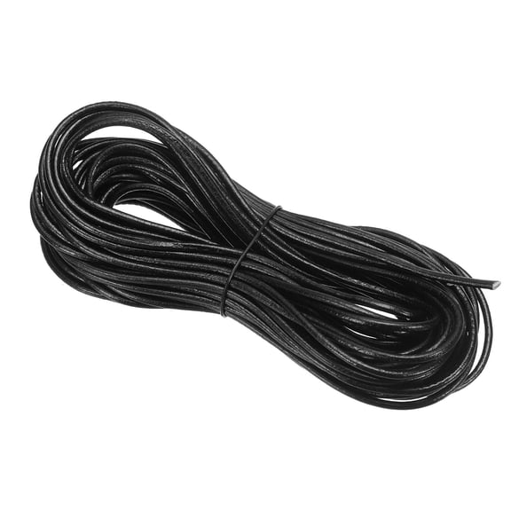 Uxcell Round Braided Leather Cord, 2mm Round Braided Leather Cord Rope for Crafts Jewelry Making, Black(10 Yards)