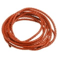 thumbnail image 1 of Uxcell Round Braided Leather Cord, 3mm Genuine Braided Leather Cords, Orange(2.2 Yards), 1 of 6