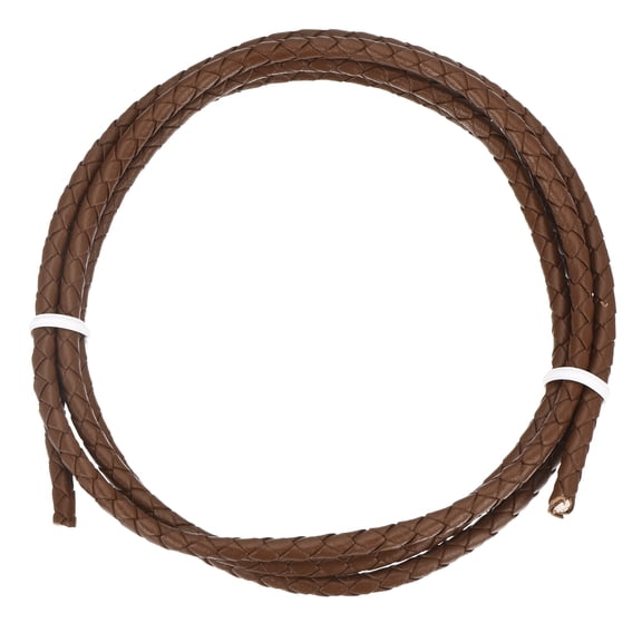 Uxcell Round Braided Leather Cord 4mm Bolo Leather Cord String Rope for Jewelry Making, Necklaces, Bracelets, Wraps, Crafts, 1m/3.3ft, Medium Coffee