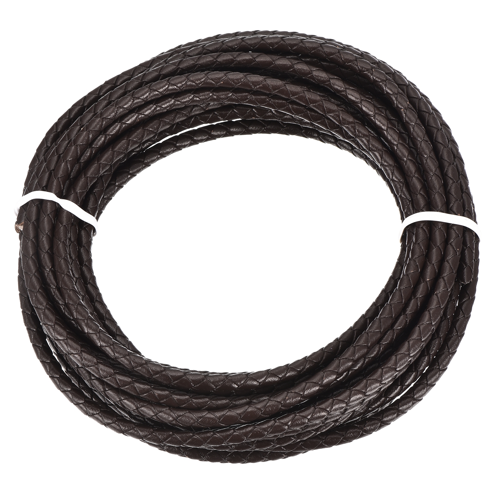 Uxcell Round Braided Leather Cord 4mm Bolo Leather Cord String Rope for ...