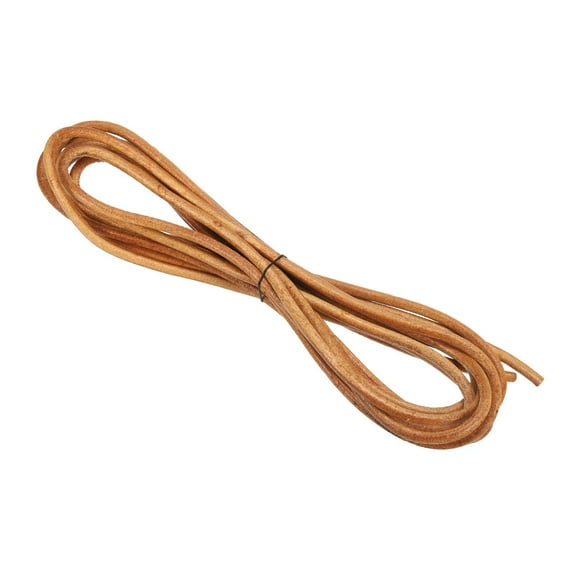 Uxcell Round Braided Leather Cord, 5mm  Round Braided Leather Cord Rope for Crafts Jewelry Making, Brown(4 Yards)