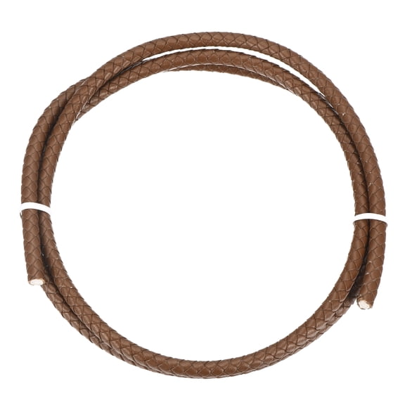 Uxcell Round Braided Leather Cord 6mm Bolo Leather Cord String Rope for Jewelry Making, Necklaces, Bracelets, Wraps, Crafts, 1m/3.3ft, Medium Coffee
