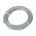 thumbnail image 1 of Uxcell Round Braided Leather Cord, Braided Leather Cord String Rope Folded Leather Strip Braiding Light Grey, 1 of 7