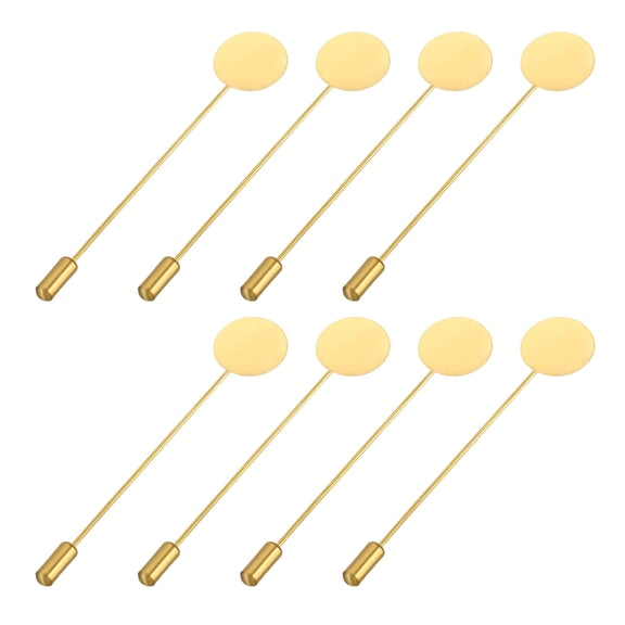 Uxcell Round Brooch Pins 3 Inch Metal Tray Stick Lapel Pin Long Needle Clips, Gold Tone, 30pcs