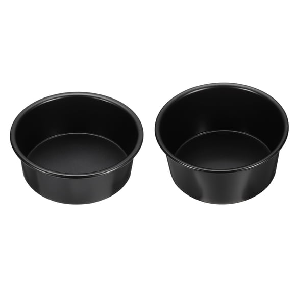 Uxcell Round Cake Pan 5"/6" Nonstick Baking Cake Pans Cheesecake Pan Aluminum for Wedding Birthdays Party Event, Black