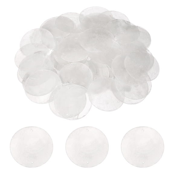 Uxcell Round Capiz Sea Shells, 2" Shells for Crafting with 2 Holes Seashell Beach Real Seashells Fitting for (Wind Chimes Jewelry Making DIY Craft Home Decoration), 50Pcs&White