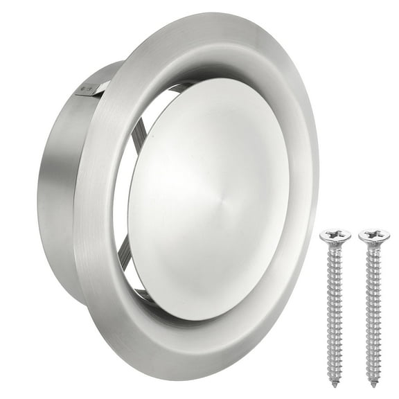 Uxcell Round Ceiling Diffuser, 304 Stainless Steel Adjustable Wall Air Vent Diffuser Vent Duct Cover Exhaust Supply 6 Inch