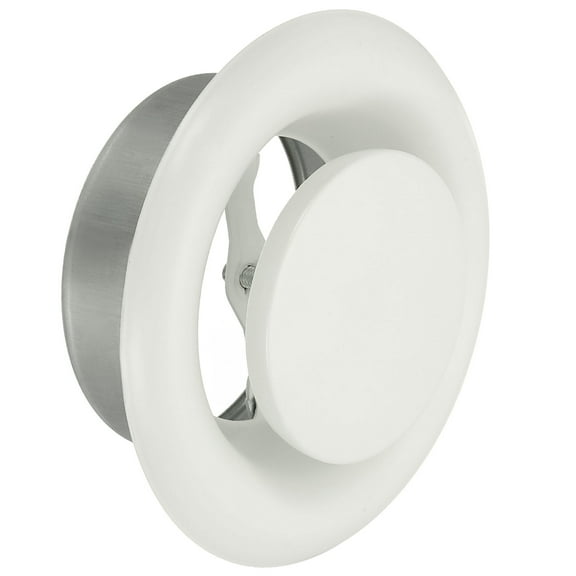 Uxcell Round Ceiling Diffuser, Metal Adjustable Wall Air Vent Diffuser Vent Duct Cover Exhaust Supply 4 Inch White