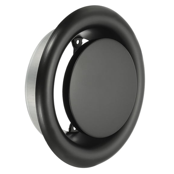 Uxcell Round Ceiling Diffuser, Metal Adjustable Wall Air Vent Diffuser Vent Duct Cover Exhaust Supply 6 Inch Black