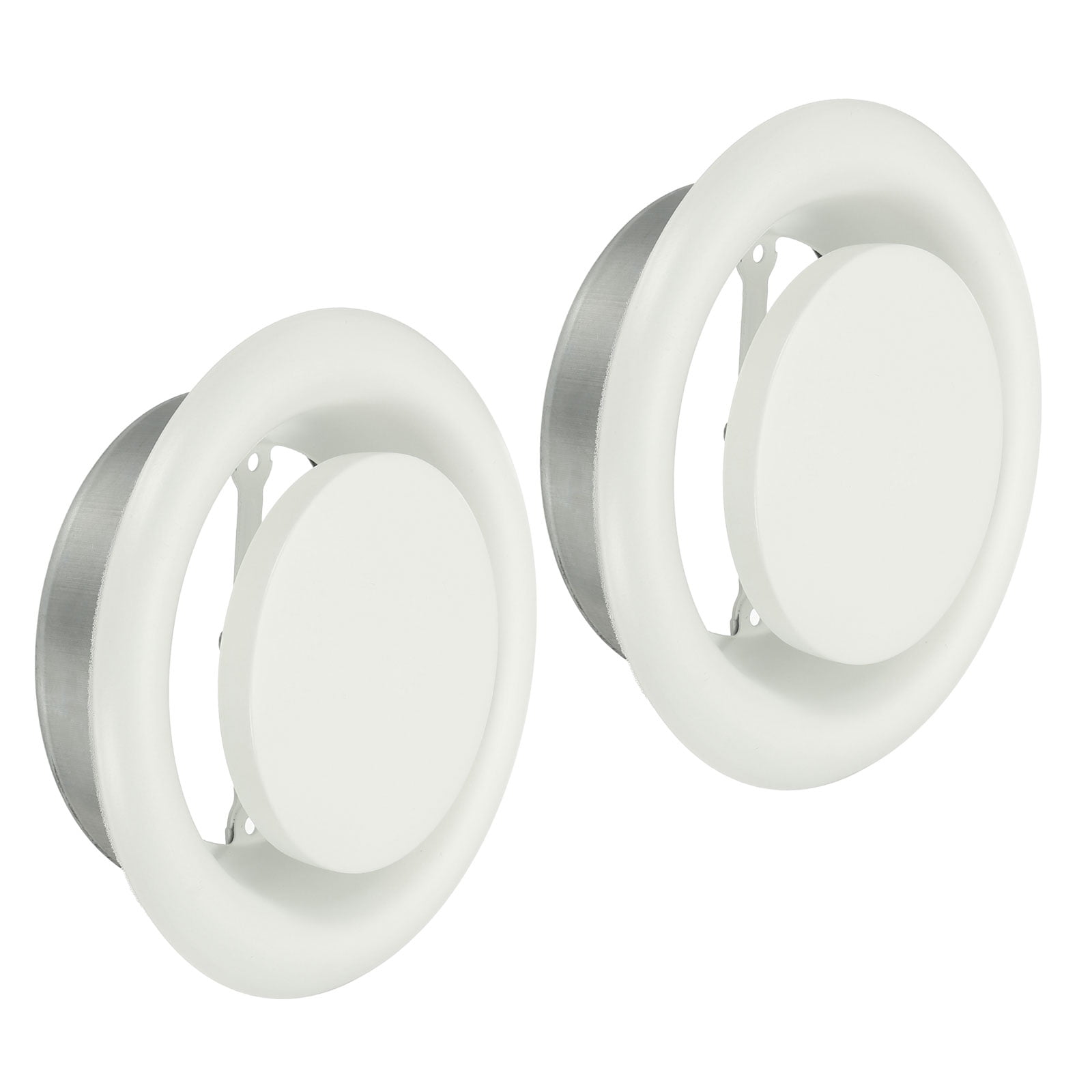 Uxcell Round Ceiling Diffuser Metal Adjustable Wall Air Vent Diffuser Vent Duct Cover Exhaust Supply 6 Inch White