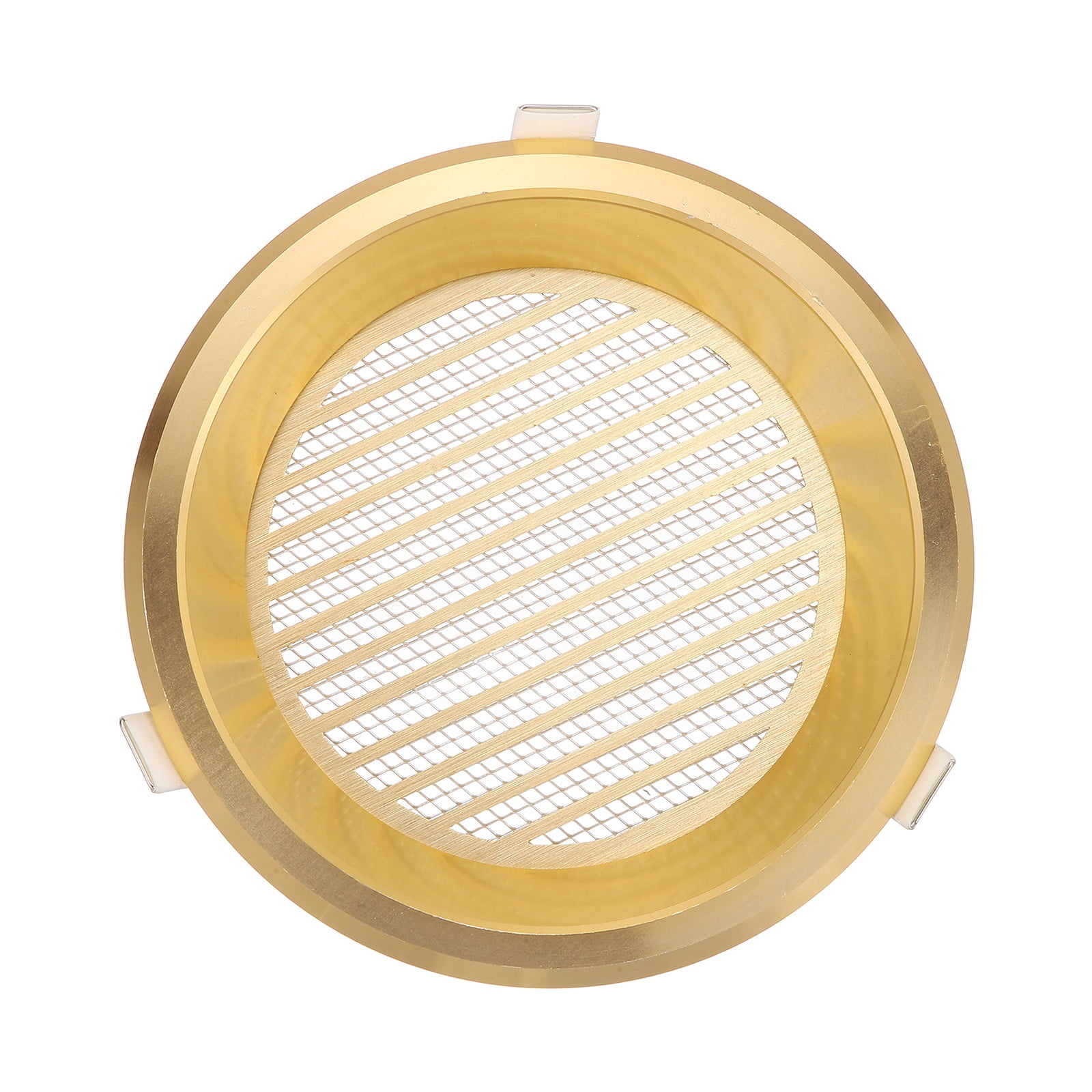 Uxcell Round Ceiling Vent Cover (155mm / 6" Duct Opening Size) - Aluminum Alloy Ceiling Air Grille Soffit Exhaust Vent Diagonal Louver Cover Plate for Bathroom Home Kitchen, Gold