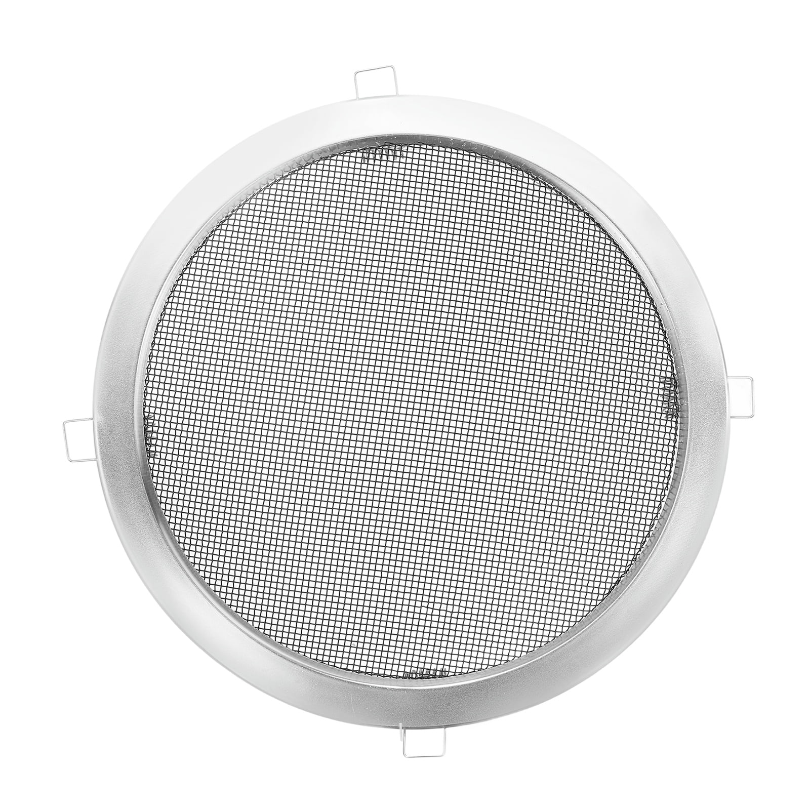 Uxcell Round Ceiling Vent Cover (235mm / 9" Duct Opening Size) - Aluminum Alloy Ceiling Air Grille Soffit Exhaust Vent Screen Mesh Cover Plate for Bathroom Home Kitchen, Black-Silver