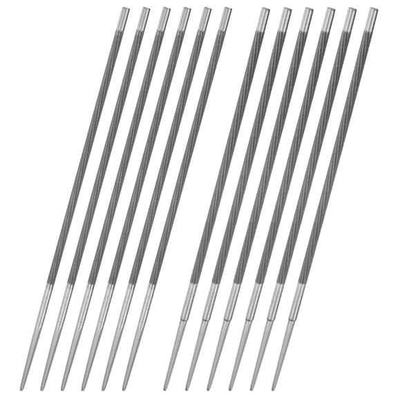 Uxcell Round Chainsaw File [12pcs] - Chainsaw Sharpener Files for Electric Chain Saw Chain- [Silver- 3/16 Inch,7/32 Inch]